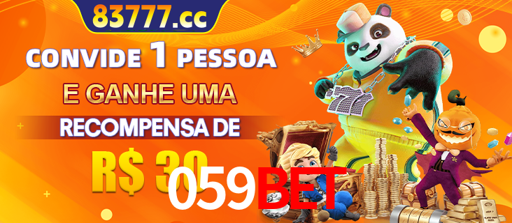 Banner institucional da 059BET sobre parceria de marcas e criação de uma marca de excelência, apresentando os mascotes de jogos populares como o Fortune Tiger.