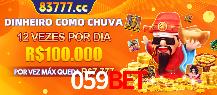Banner do programa de recompensas Recomende para amigos do 059BET, detalhando os bônus por convidar amigos, com prêmios que chegam a R$288.888.