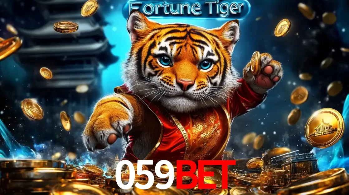 Imagem promocional do jogo de slot Fortune Tiger, com um tigre majestoso em traje tradicional cercado por uma fortuna em moedas de ouro, disponível agora no cassino 059BET.